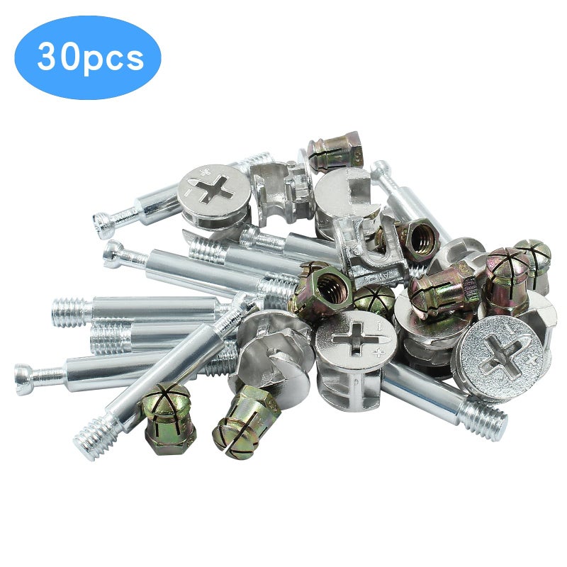 PHITUODA 10Set Cabinet Furniture Connecting Cam Fitting with Dowel and Pre-Inserted Nut - Image 2